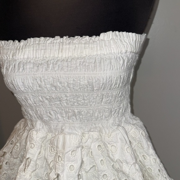 Sea New York Tiered Eyelet Smocked Mini Skirt/ Strapless Top SZ medium - Picture 4 of 10